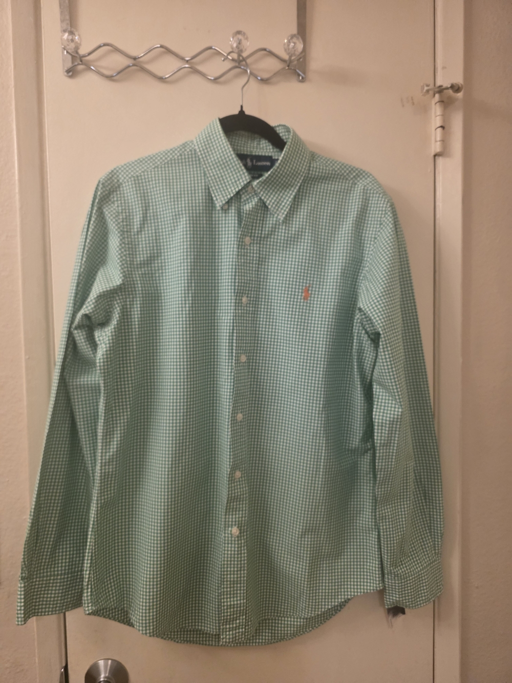 Ralph Lauren Mint Green Gingham Button-Down Shirt